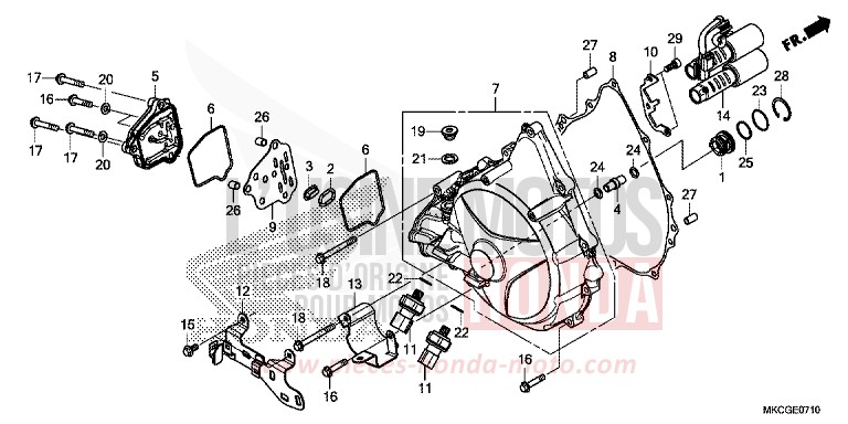CLUTCH CASE (DCT) for Gold Wing CANDY ARDENT RED (R367B) from 2020